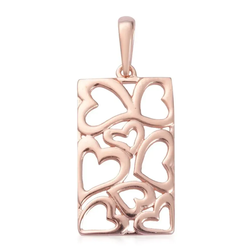 Rose gold heart pendant necklace.