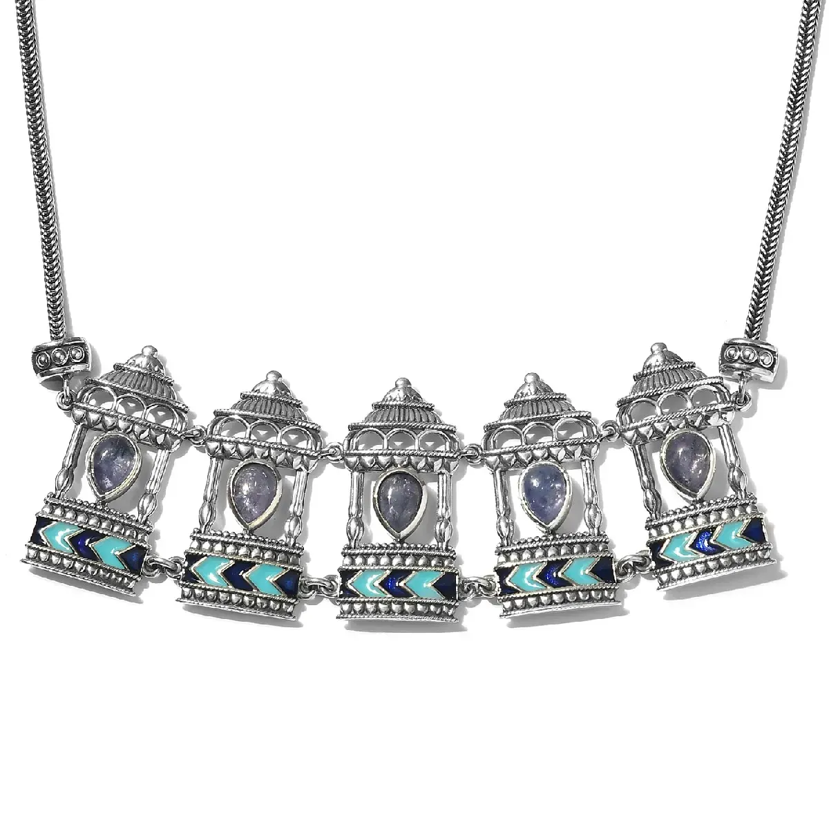 India Artistry pendant in sterling silver with tanzanite. 
