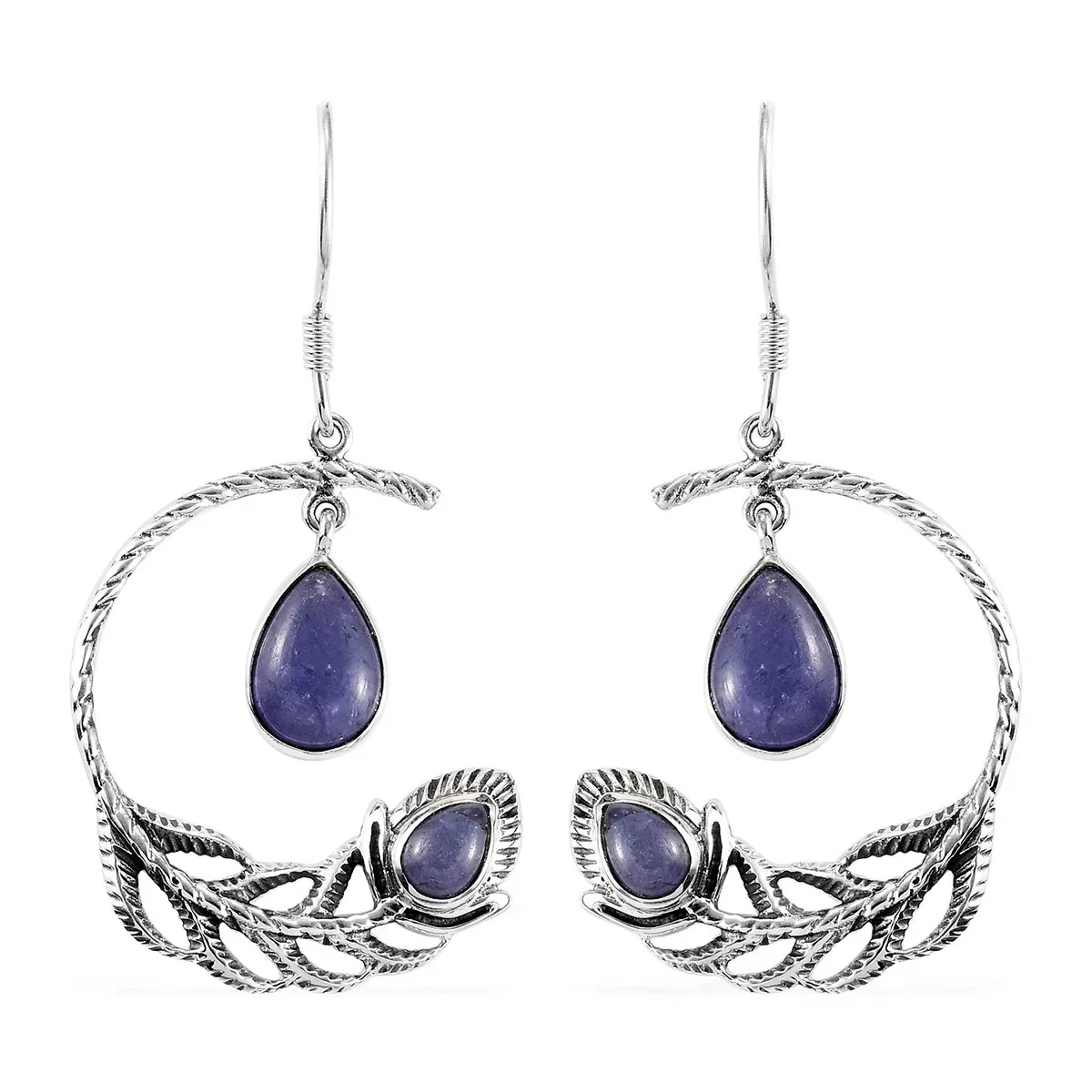 Indian earrings set with tanzanite.