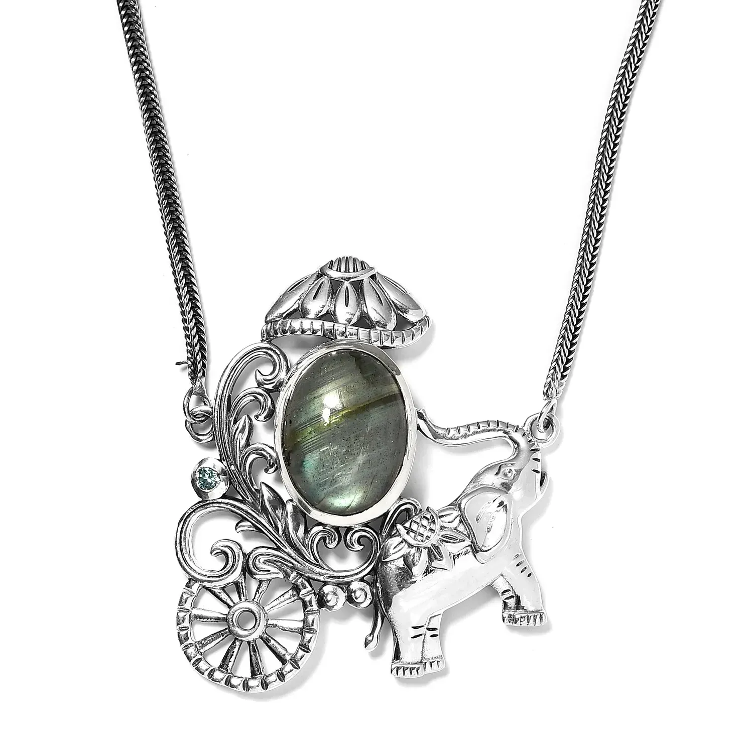 Sterling silver elephant pendant. 