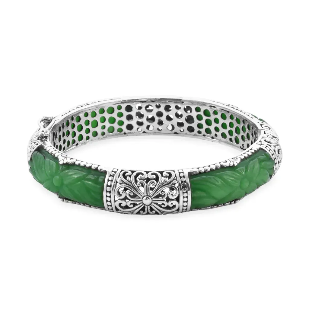 Bali jade bangle in sterling silver.