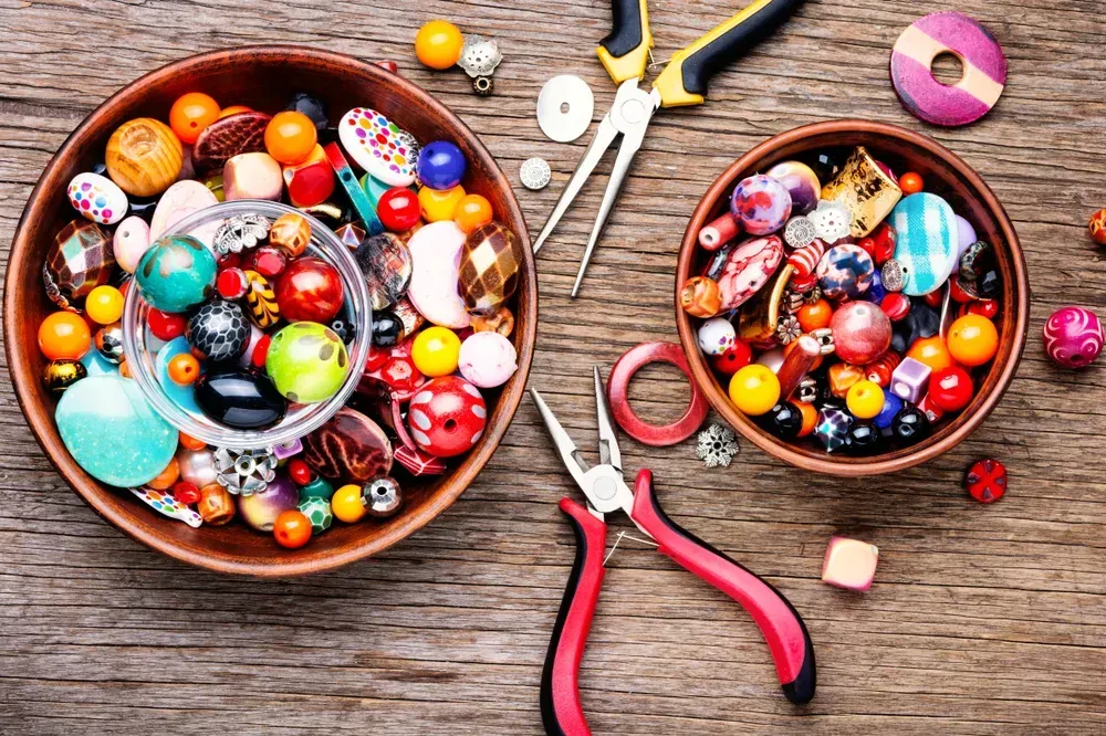 Jewelry making and beading process.