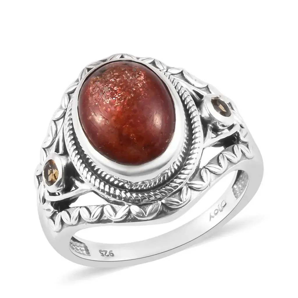 Korevora Sunstone ring in sterling silver.