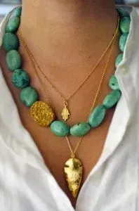 Selection of layered necklaces.