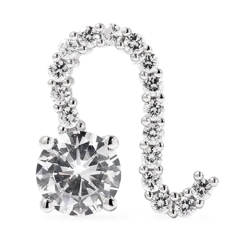 Leo pendant with cubic zirconia accents in sterling silver. 
