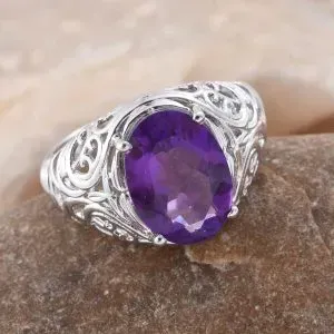 Lusaka amethyst cocktail ring in sterling silver.