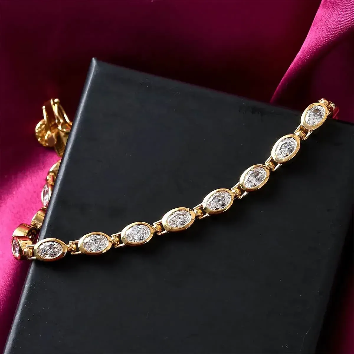Lustro Stella Made with Finest CZ Bracelet in Vermeil Yellow Gold Over Sterling Silver