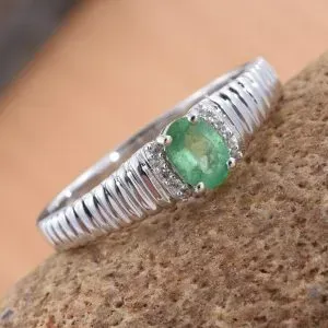 Emerald birthstone men's ring.