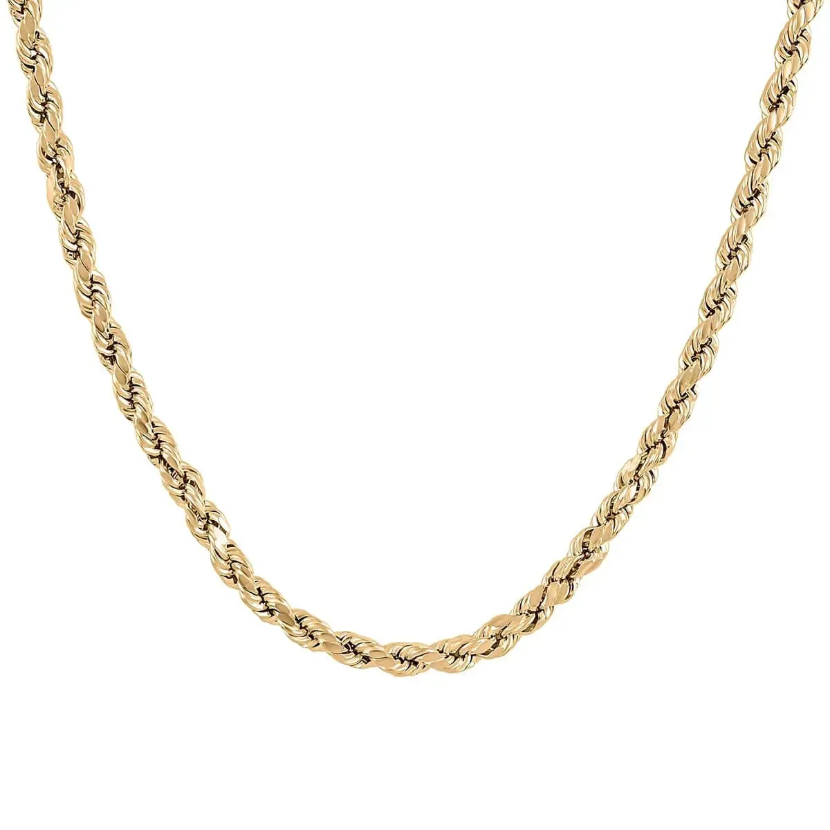 10K Yellow Gold 2.52mm Rope Chain Necklace 22 inches