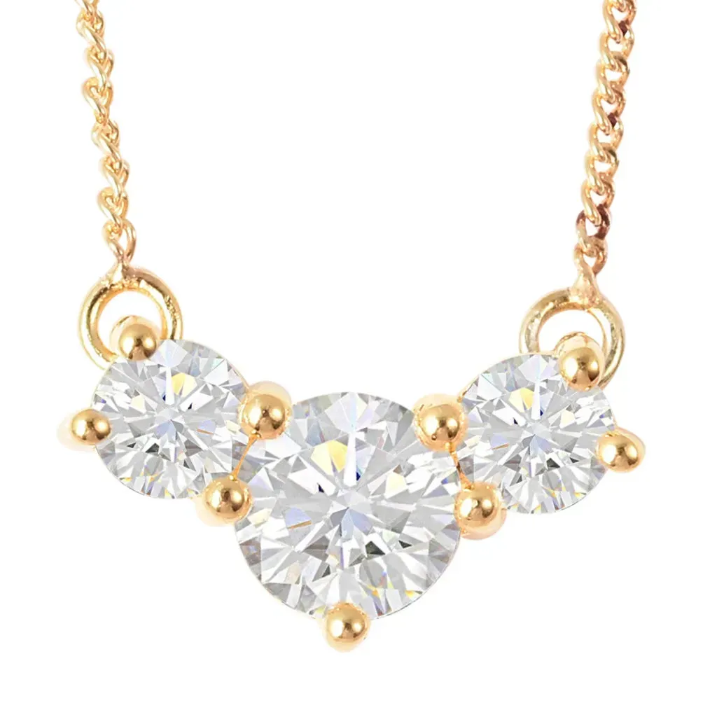 Gold moissanite necklace. 