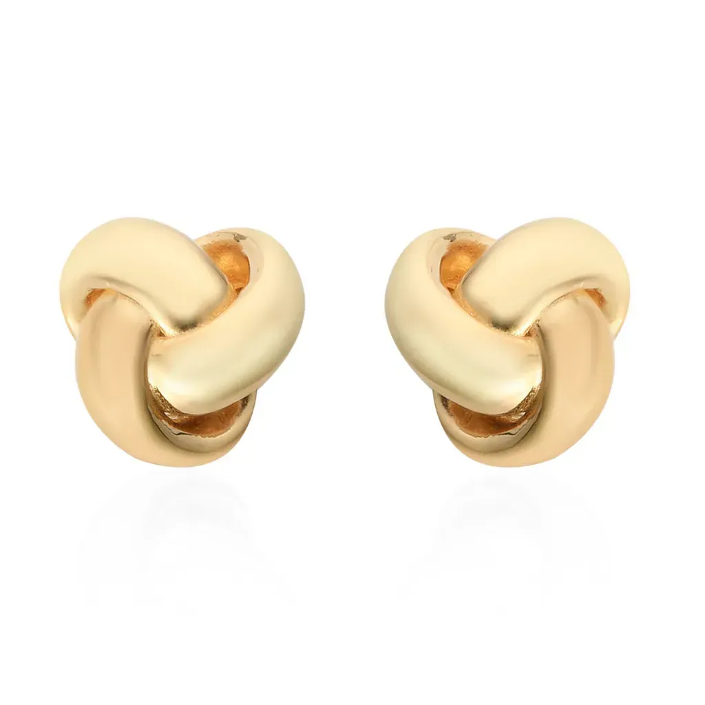 Vermeil Yellow Gold Over Sterling Silver Celtic Knot Stud Earrings 4.75 Grams