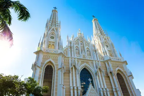 Brazilian church during a sunny day. 