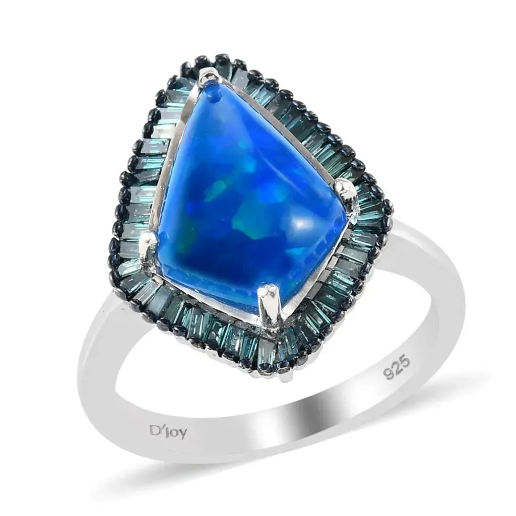 Miami Blue Welo opal ring in sterling silver.