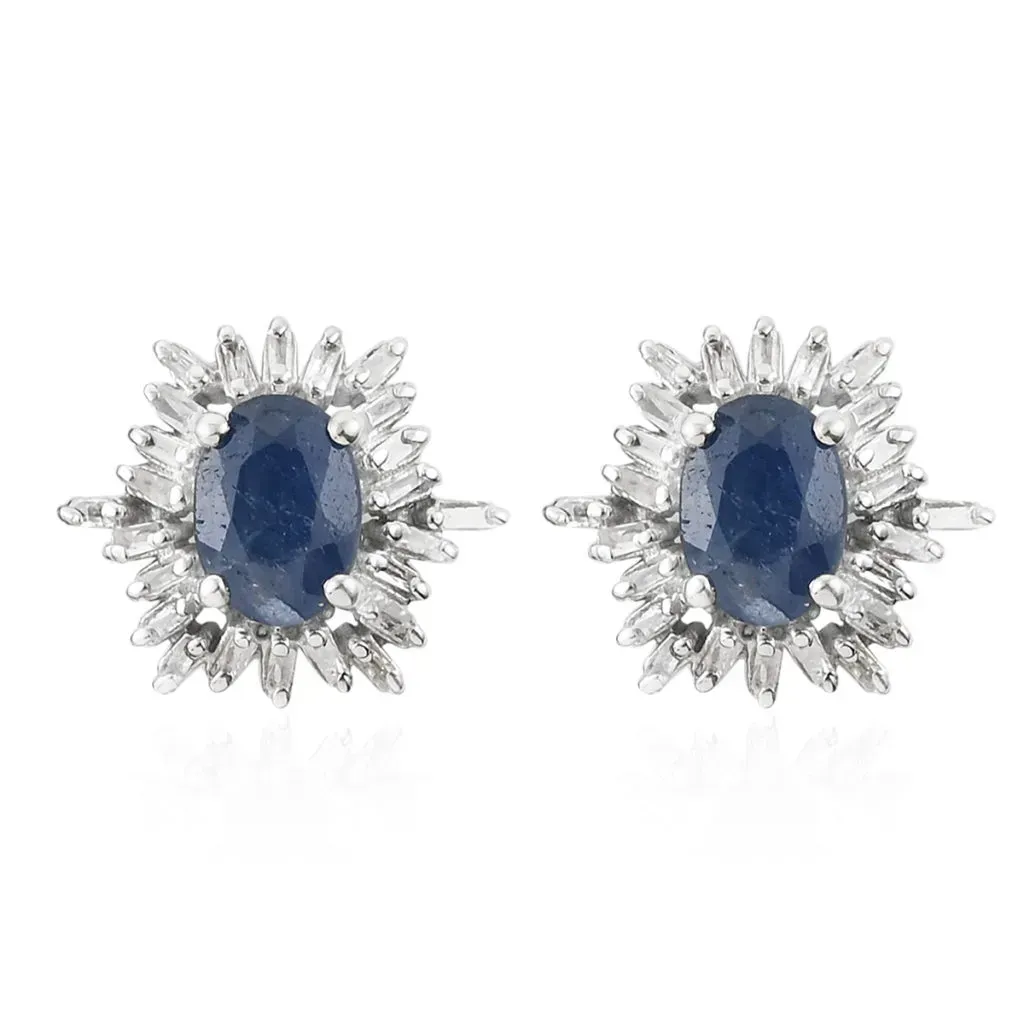 Sapphire halo stud earrings. 