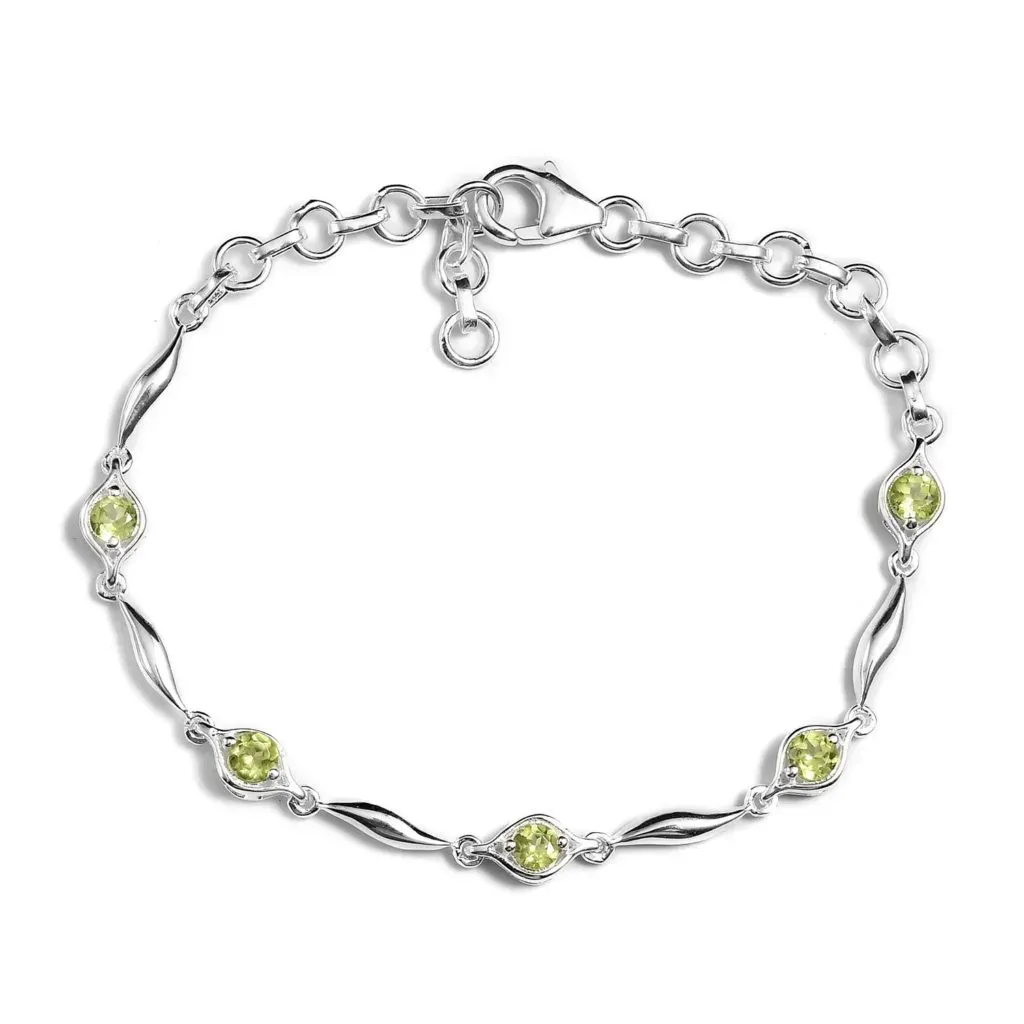 peridot sterling silver bracelet