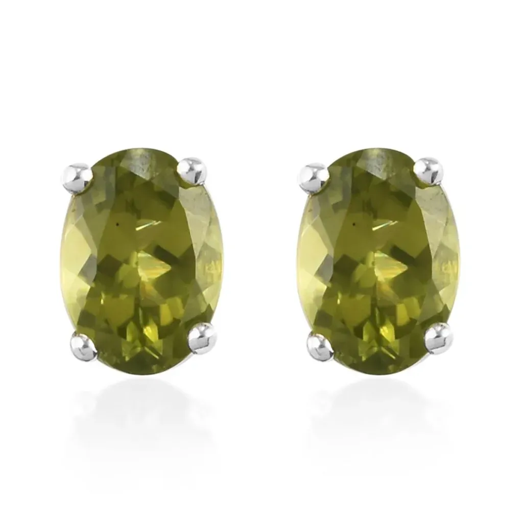 peridot stud earrings