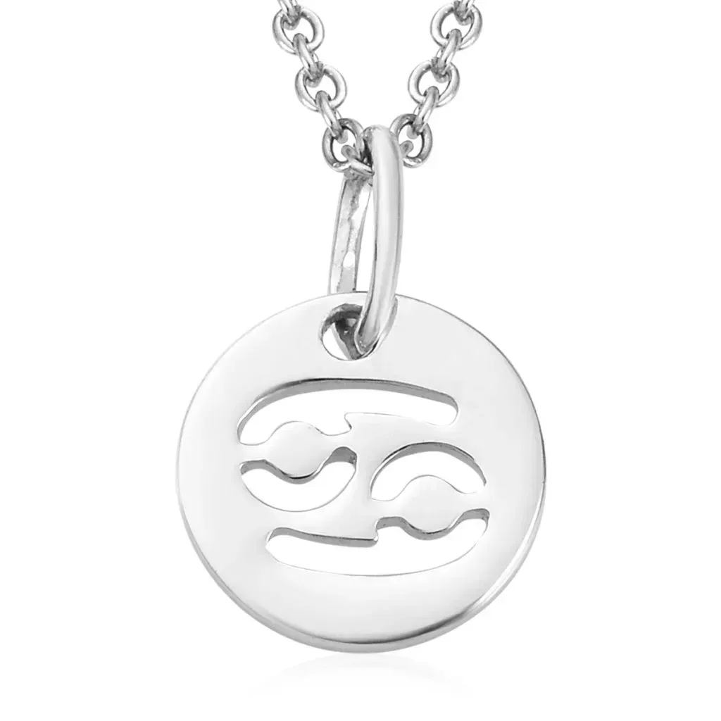 Sterling silver Cancer zodiac pendant. 