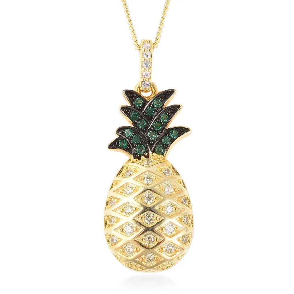 Gold pineapple necklace.