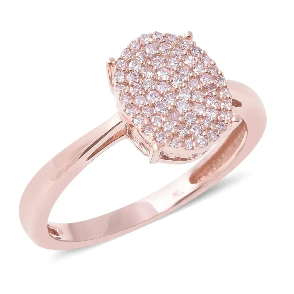 Pink diamond ring in 10K rose gold.