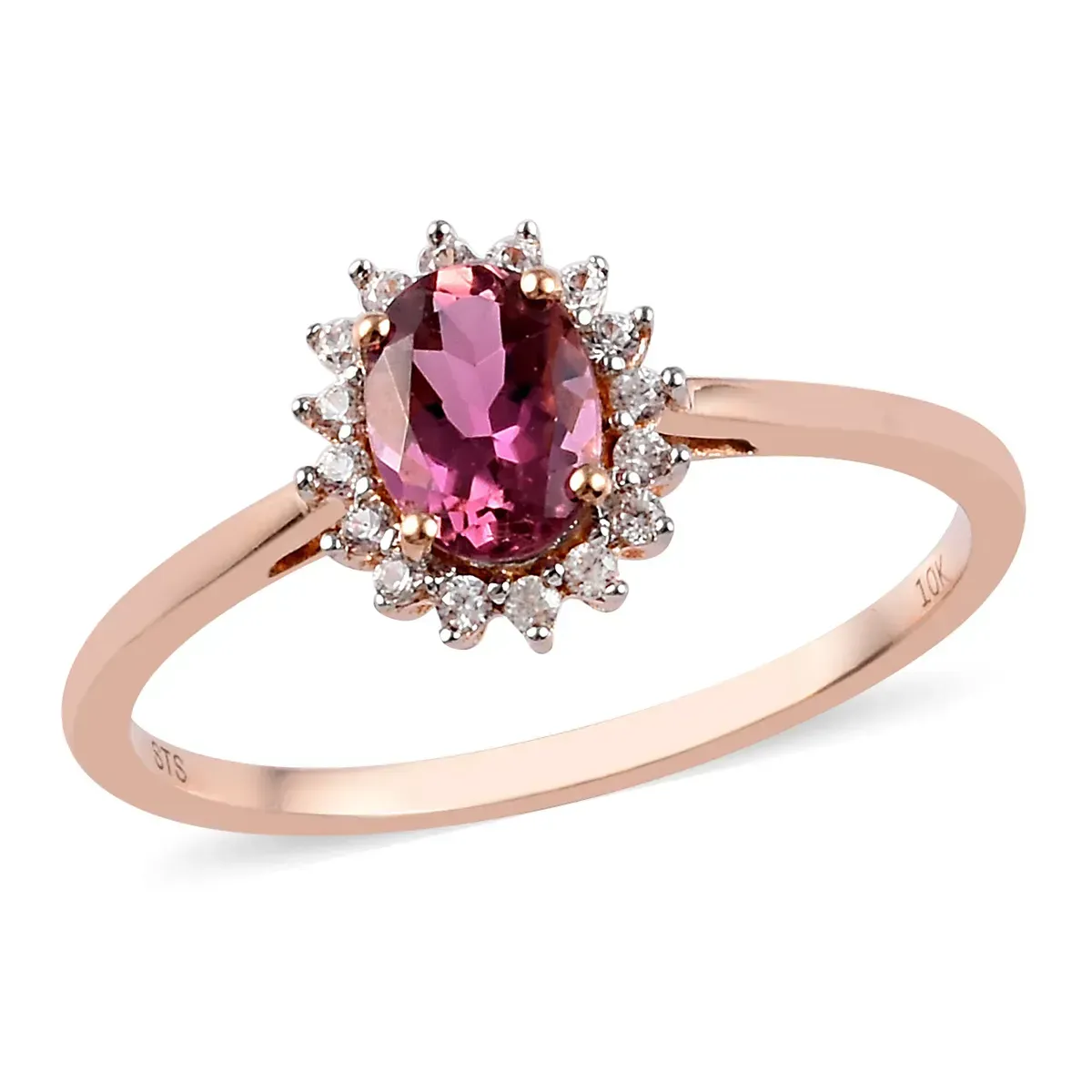 Rose gold pink tourmaline ring.