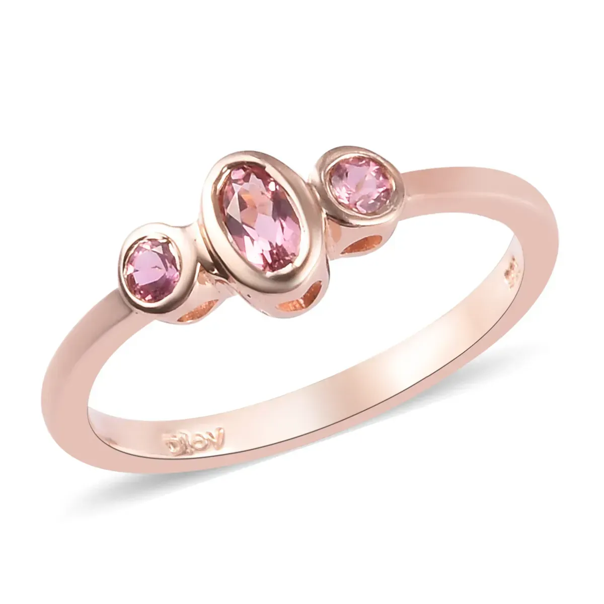 Pink tourmaline ring rose gold.