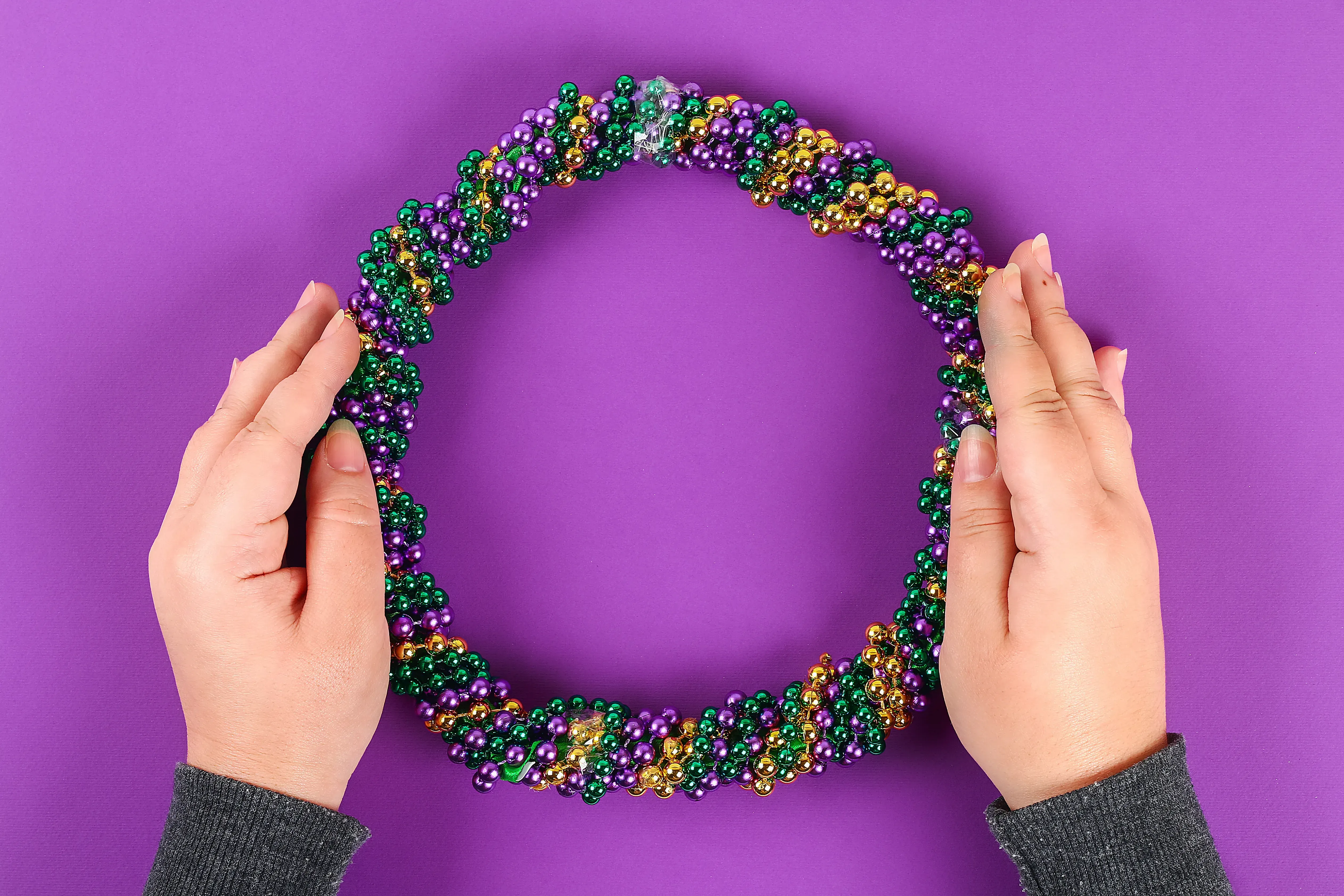 Handmade DIY beaded wreath. 