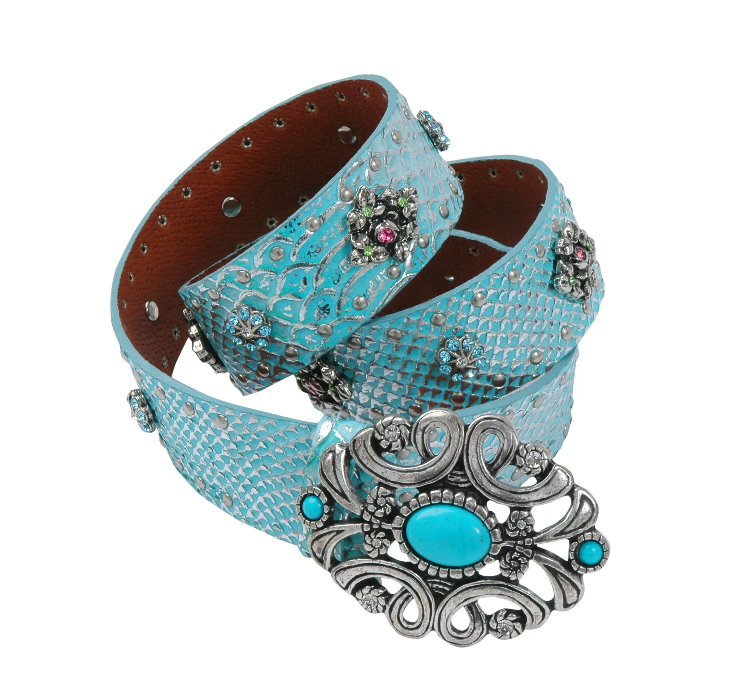 Handmade belt using vintage brooch as a buckle. 