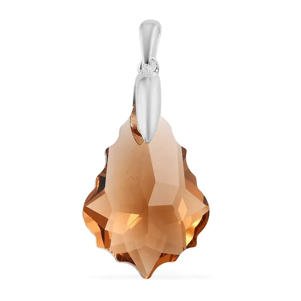 Light Colorado Topaz Crystal Fancy Pendant in Sterling Silver