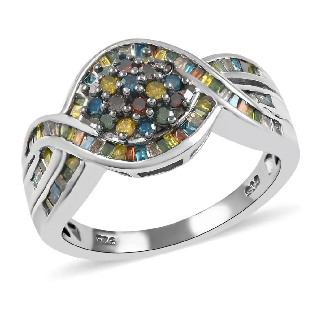 Multi Diamond Ring in Sterling Silver 1.00 ctw