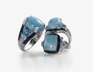 Set of three Larimar rings.