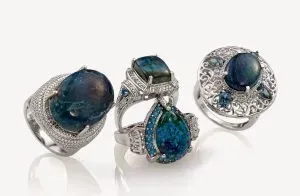 Set of four Table Mountain Shadowkite rings.