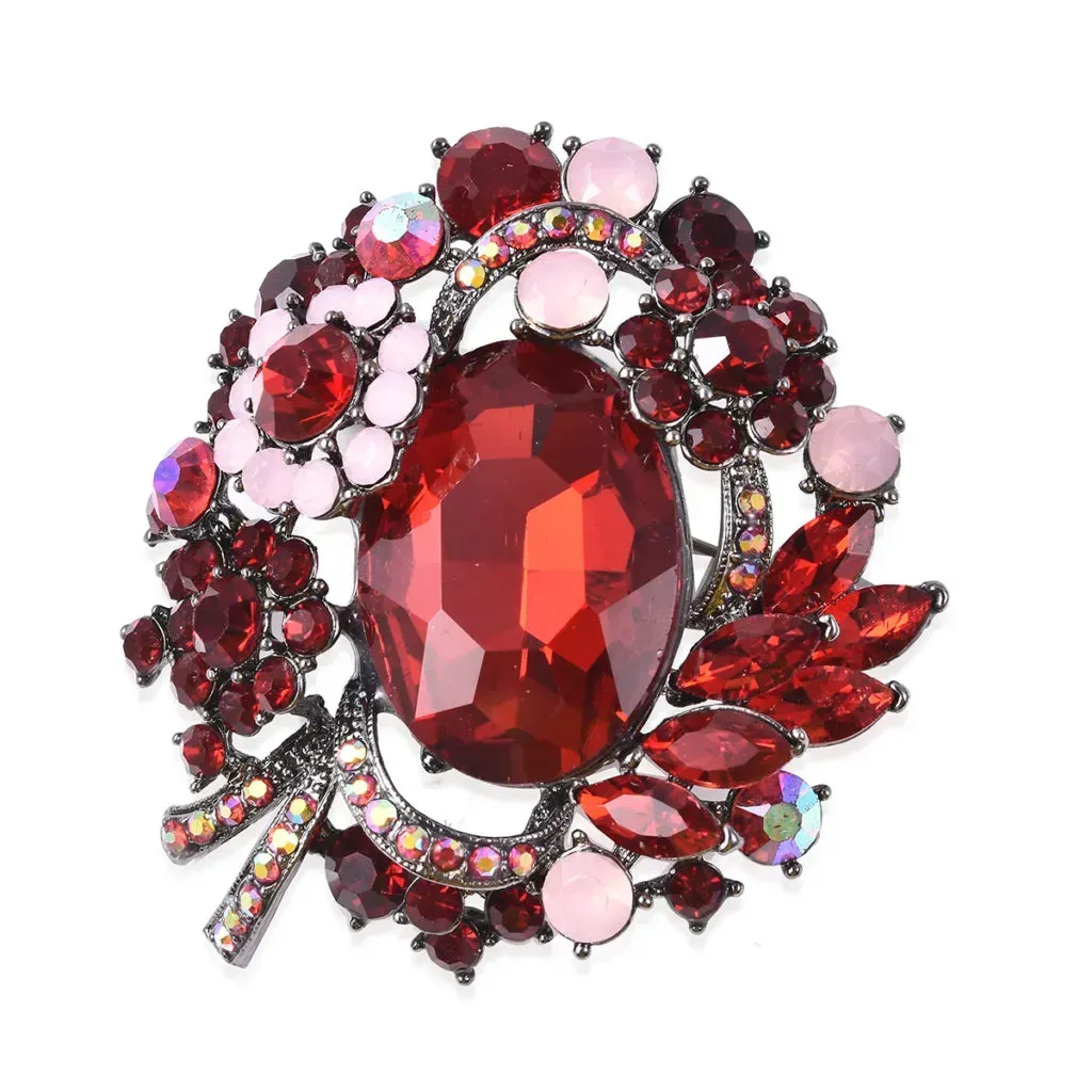 Red crystal brooch. 