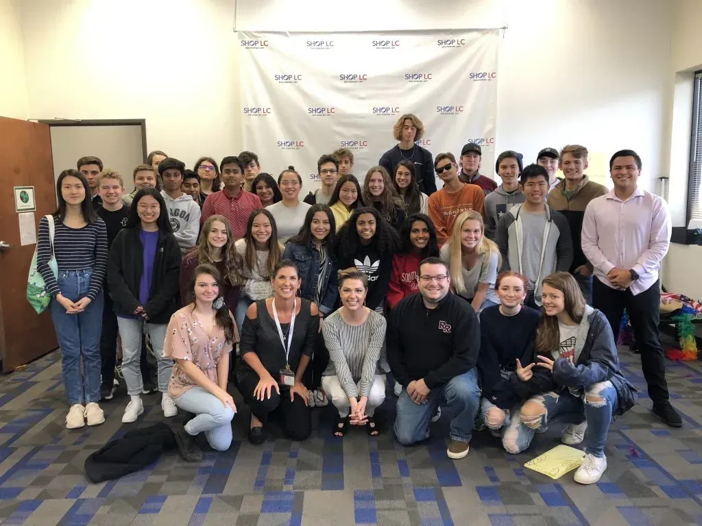 Shop LC and Round Rock High School students posing for a group photo.