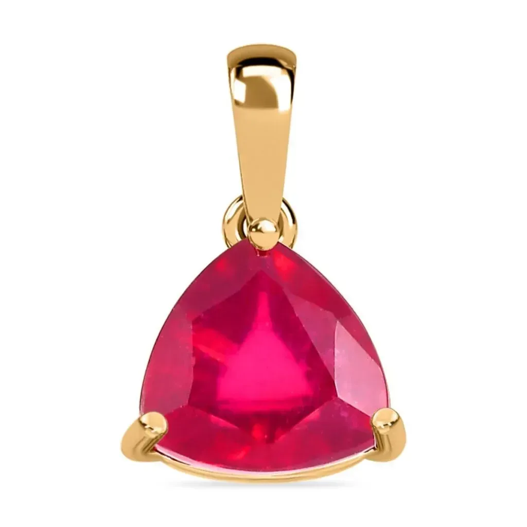 Luxoro 10K Yellow Gold Premium Niassa Ruby (FF) Solitaire Pendant 2.35 ctw