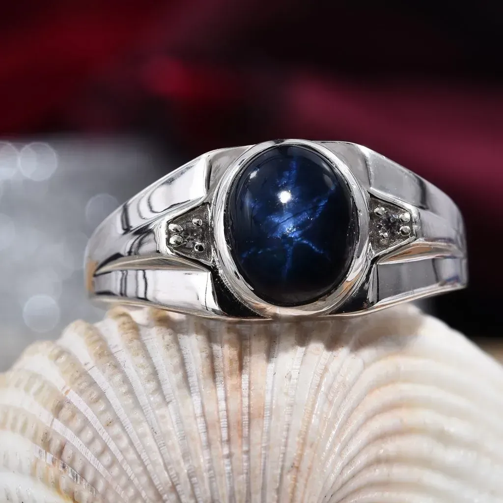 Men's star sapphire ring.