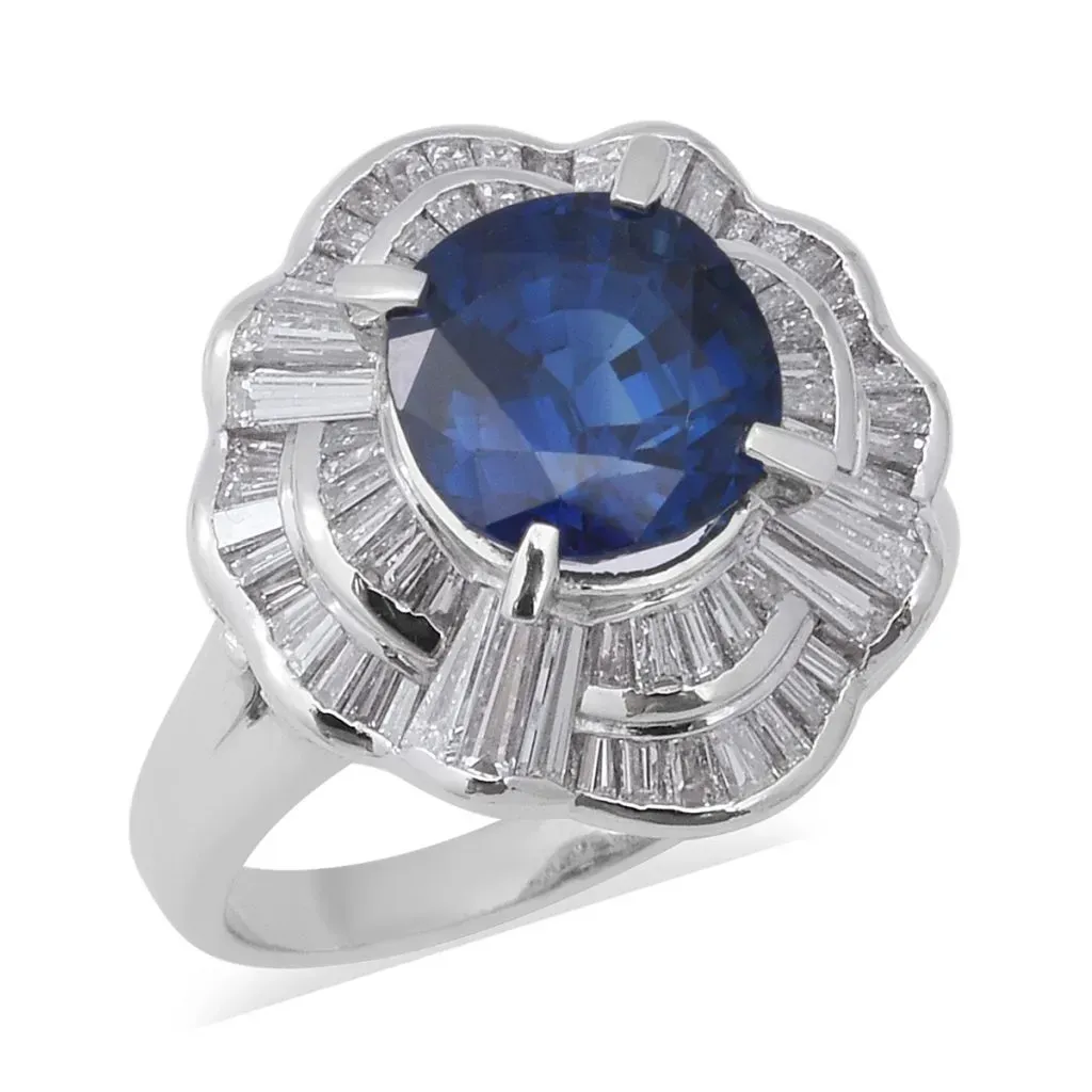 Vintage-style sapphire ring in halo setting. 