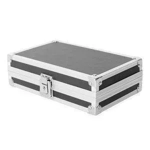 Black faux leather jewelry box. 