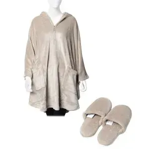 Robe and slipper set. 