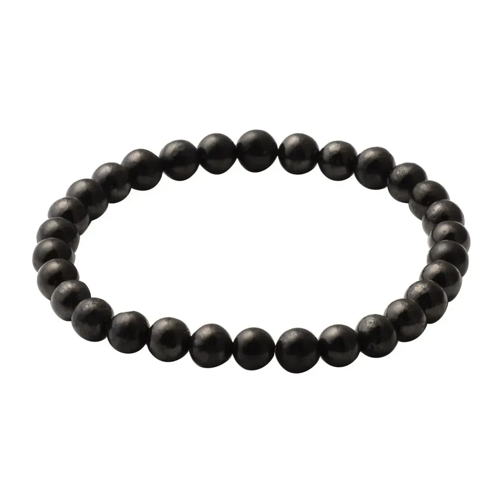 72.00 ctw Shungite 6mm Beaded Stretch Bracelet