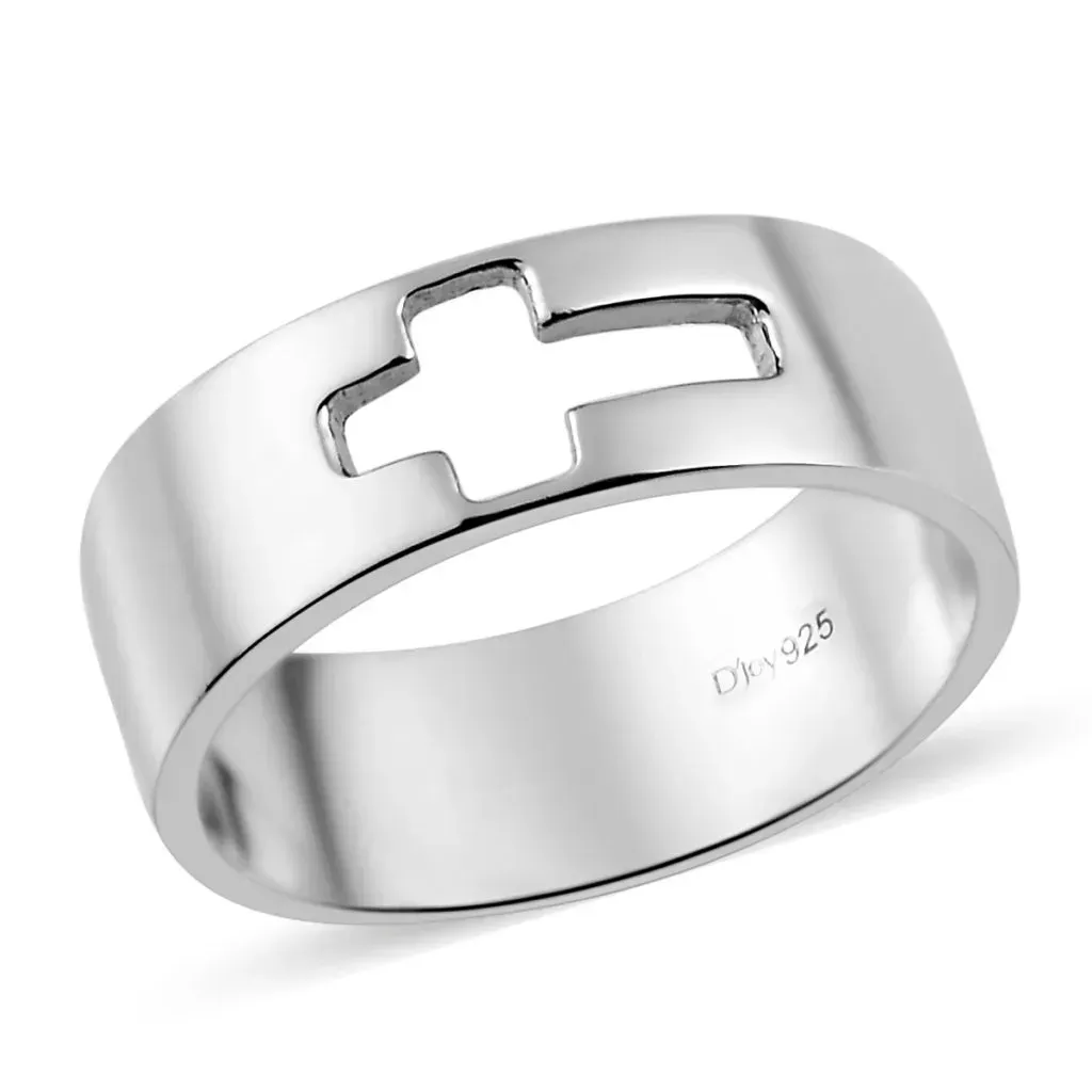 Sterling silver men's cross ring.