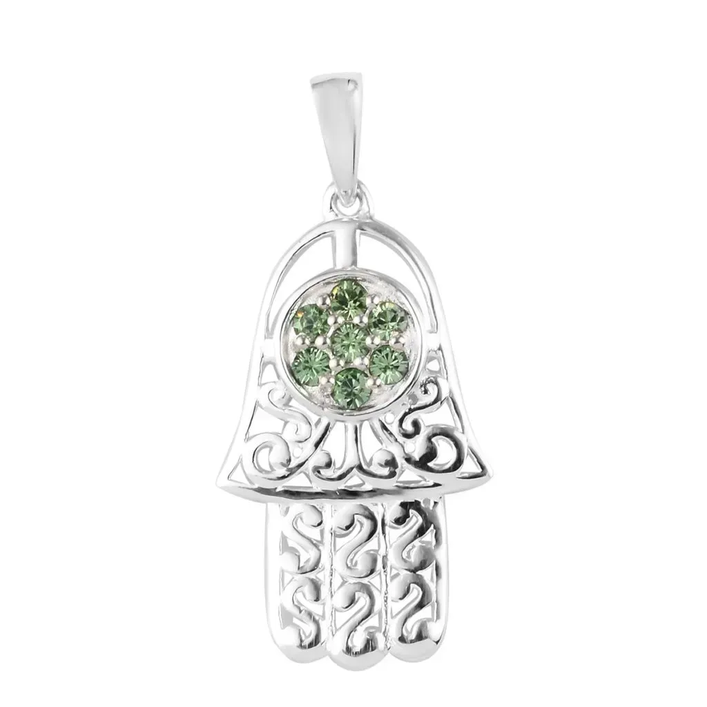 Sterling silver hamsa pendant inspirational jewelry.