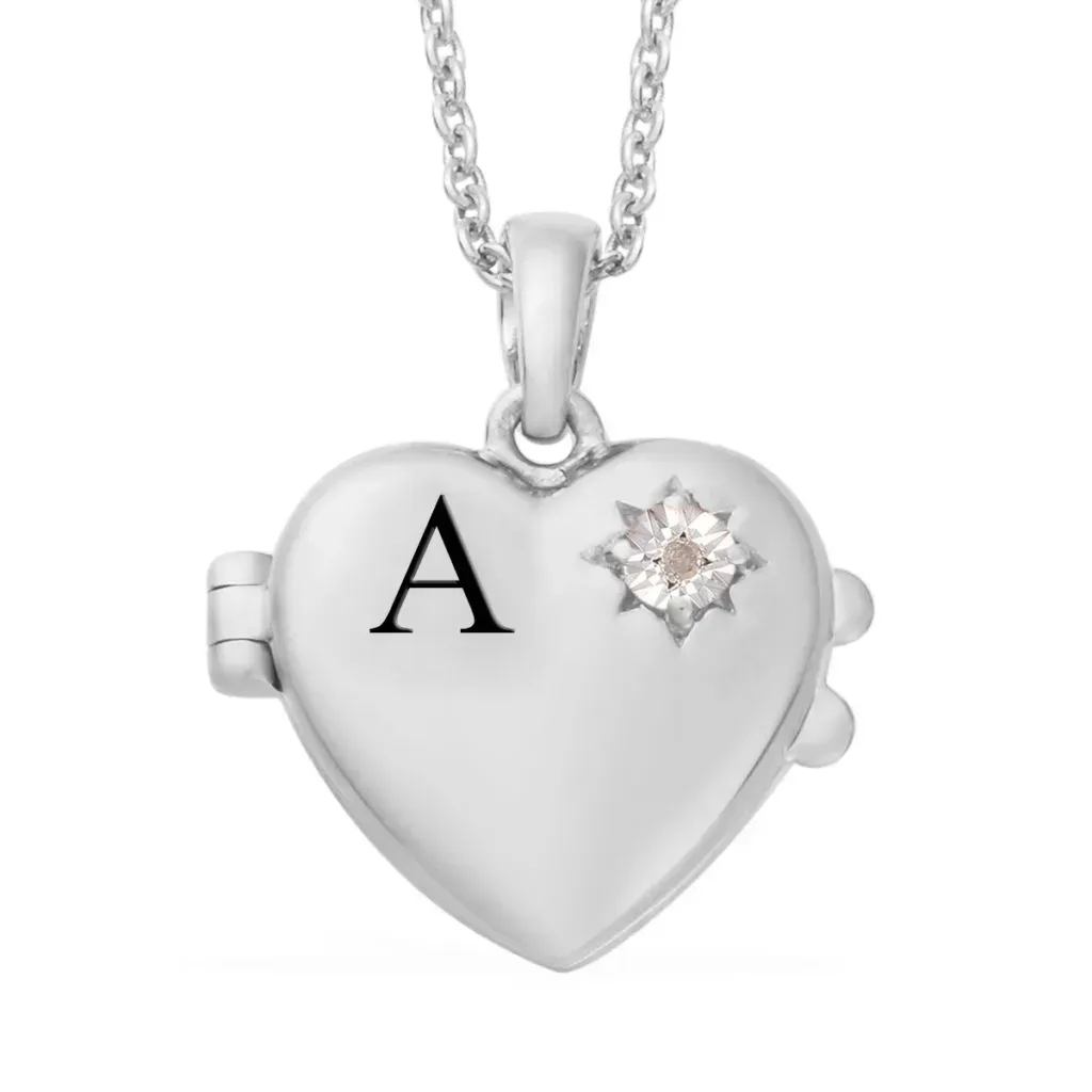 Sterling silver heart birthstone pendant.