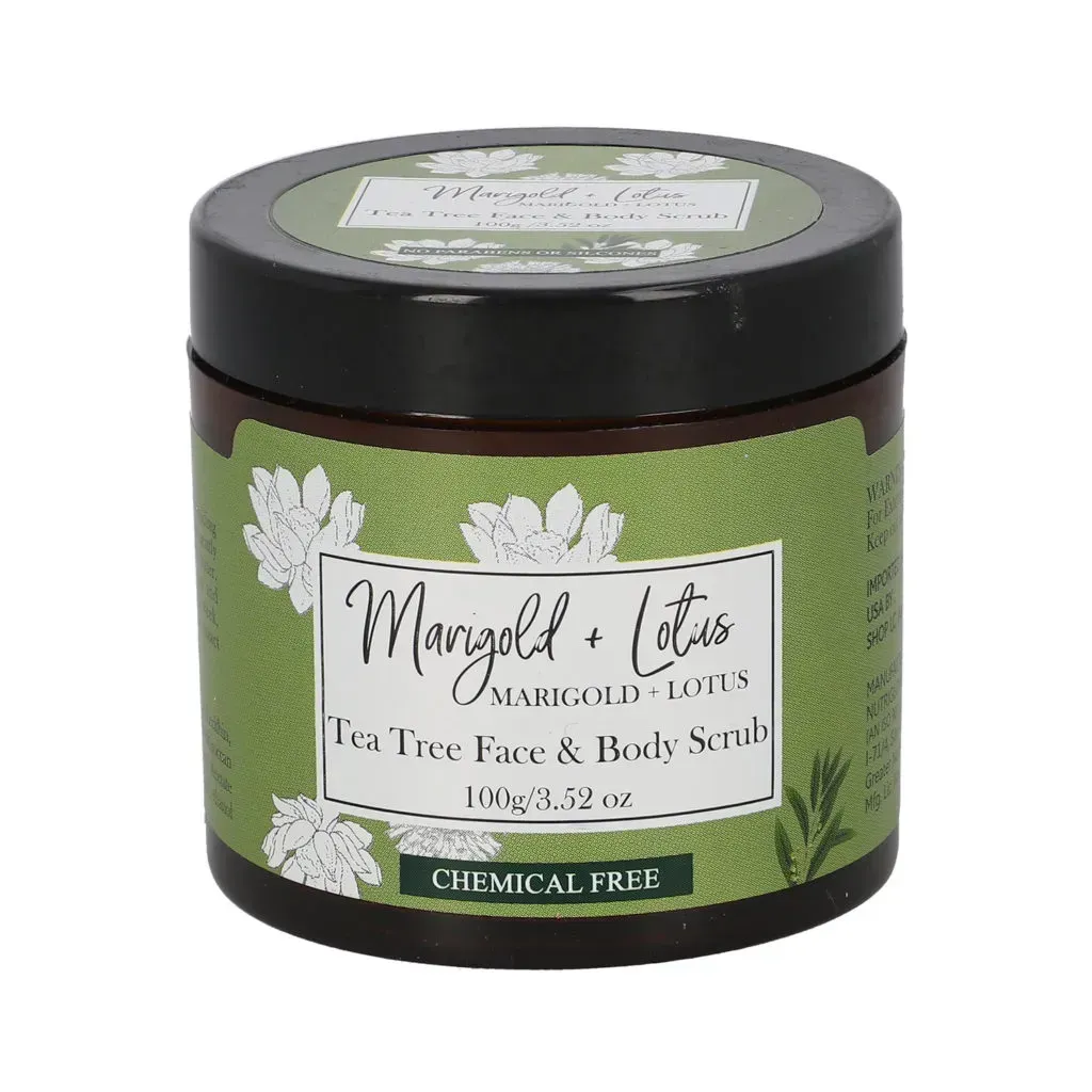 MARIGOLD & LOTUS Tea Tree Face Scrub - 3.52 oz