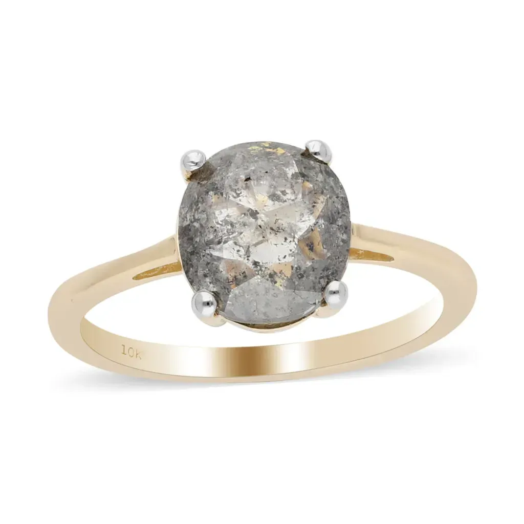 Gray diamond solitaire ring. 