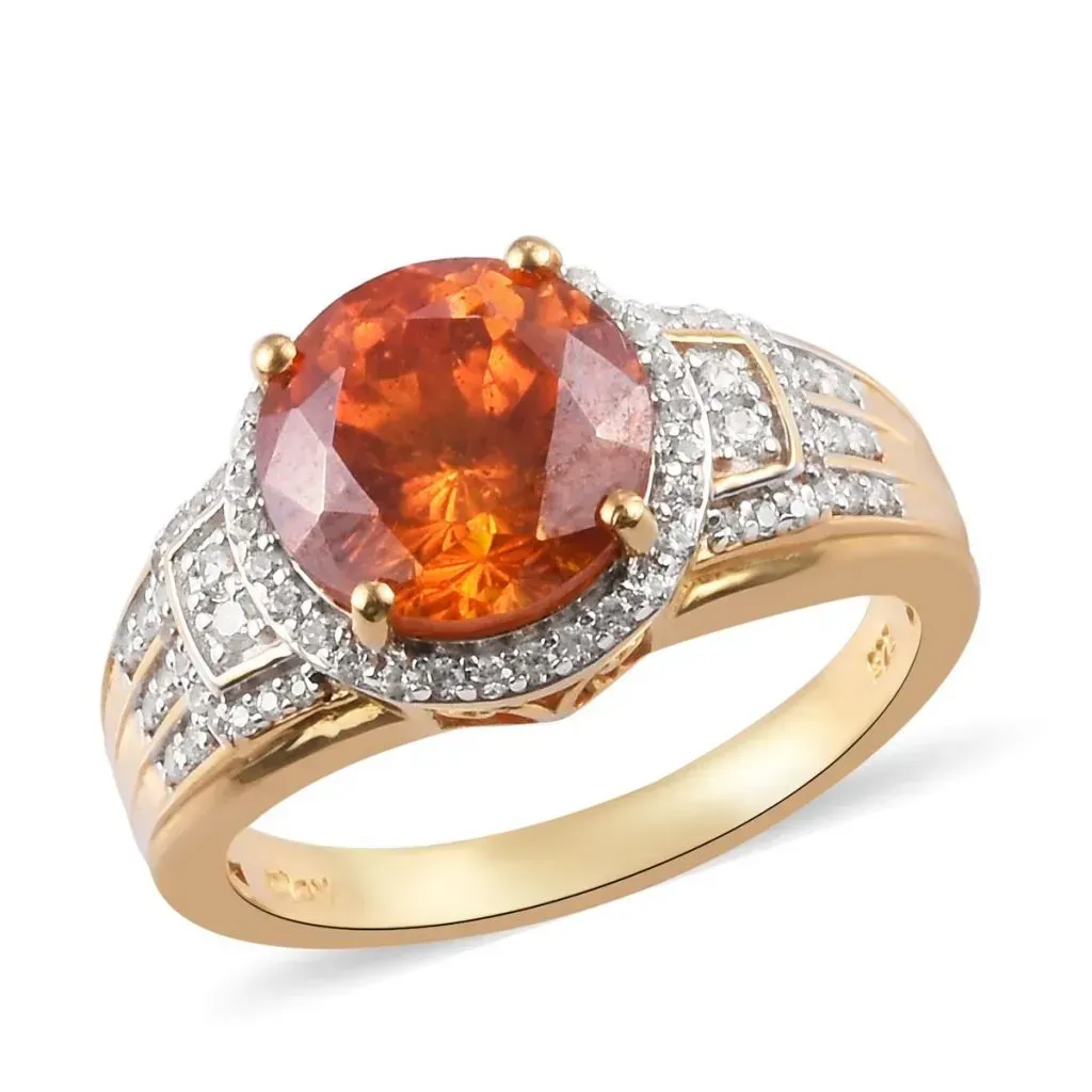 Sphalerite ring in 10K yellow gold vermeil.