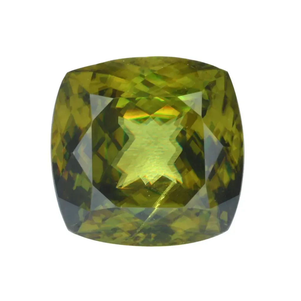 Certified & Appraised AAAA Madagascar Sphene Faceted Sqr Cush) 8.48 ctw