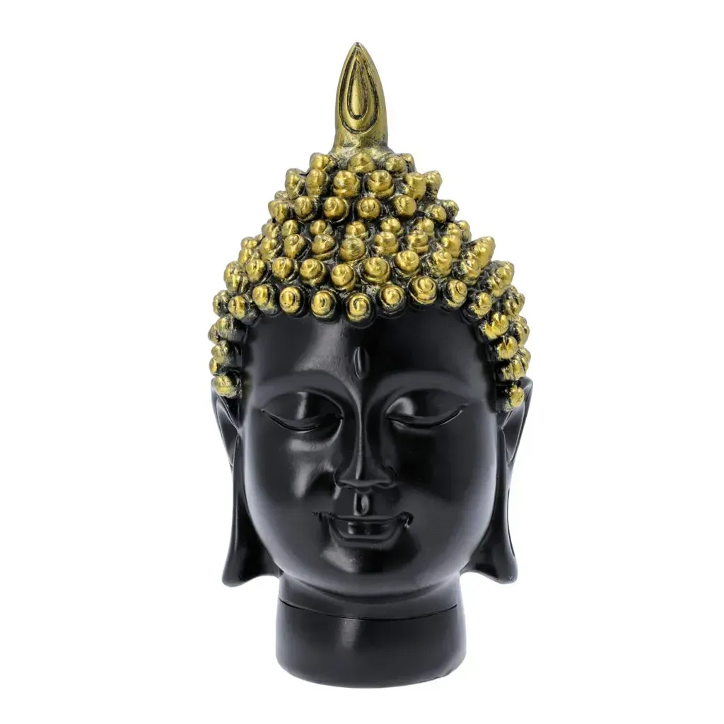 Golden and Black Buddha Head Statue