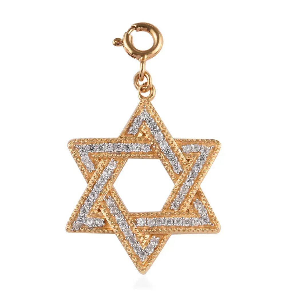 Gold Jewish jewelry Star of David charm. 