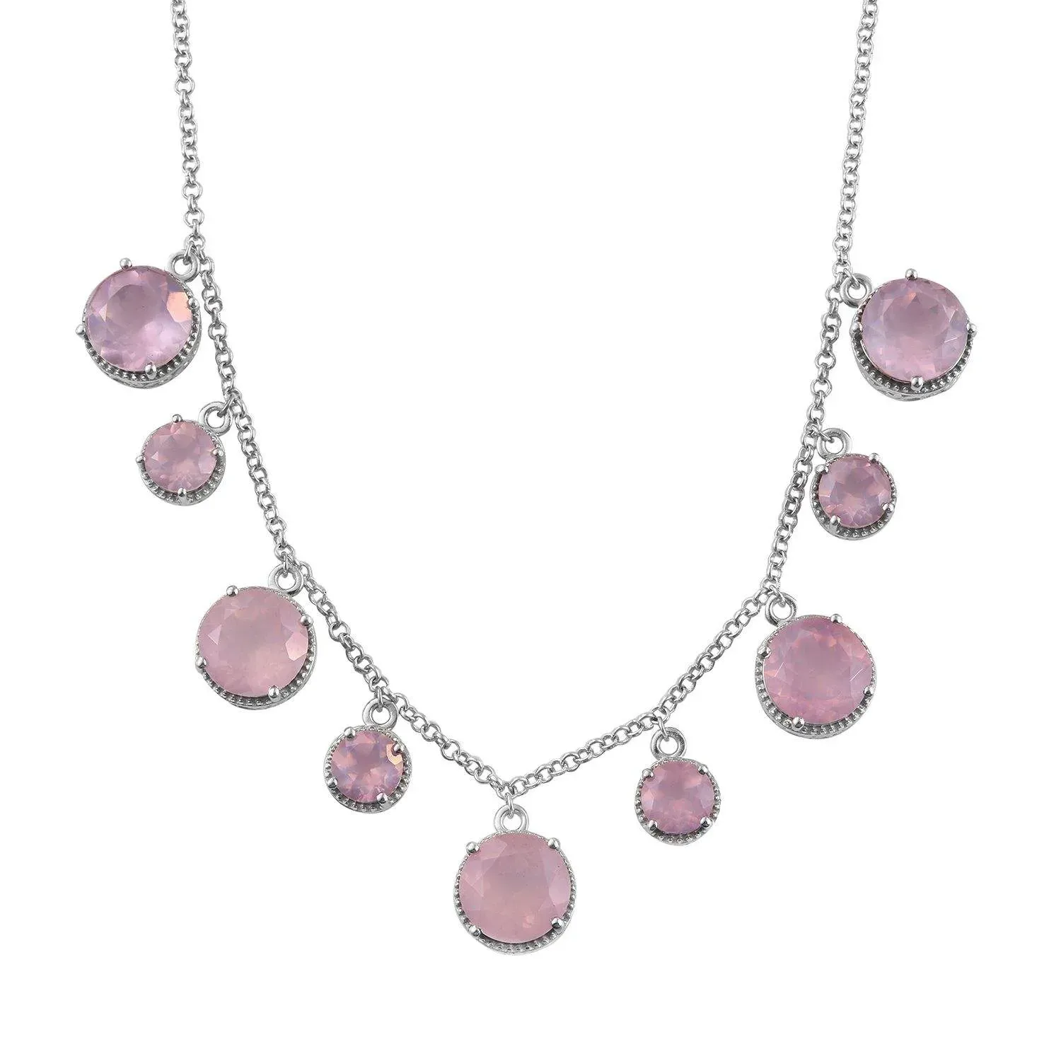 Rose quartz statement necklace.