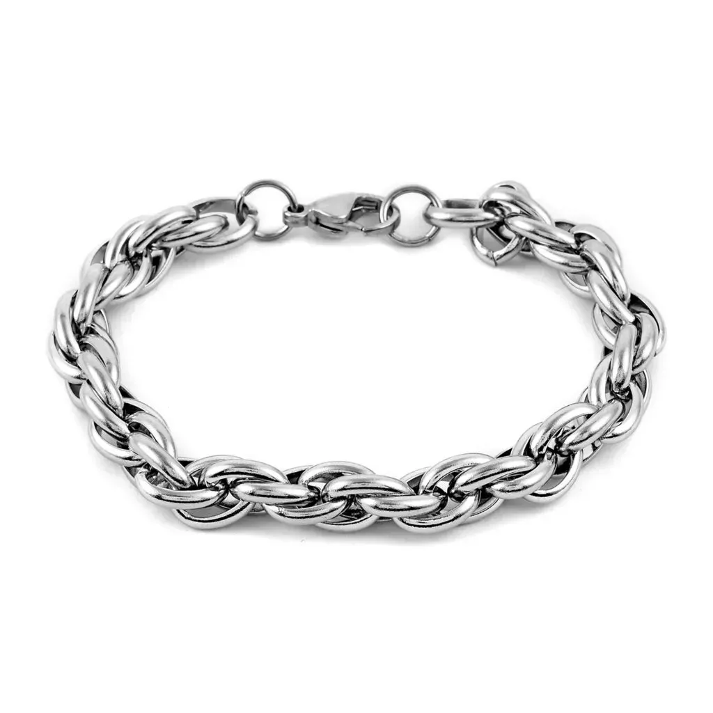 Stainless steel rope bracelet. 